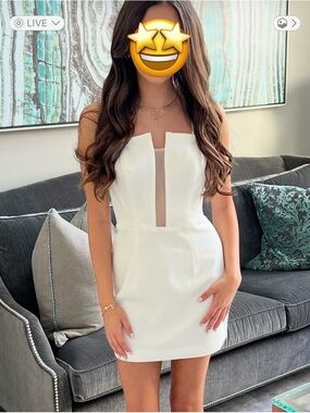 Dress the Population Chloe Off White Bodycon Dress XS Graduation dress